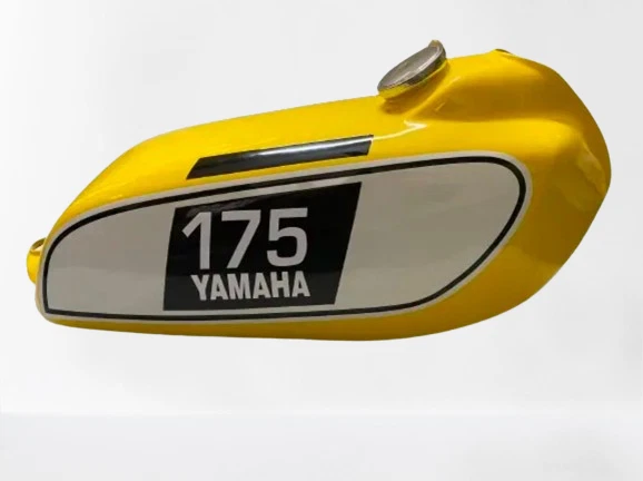 APTO PARA Tanque Yamaha DT 175 Enduro Pintado Amarillo 1975 a 1977 y Tapa Foto 2 de 4