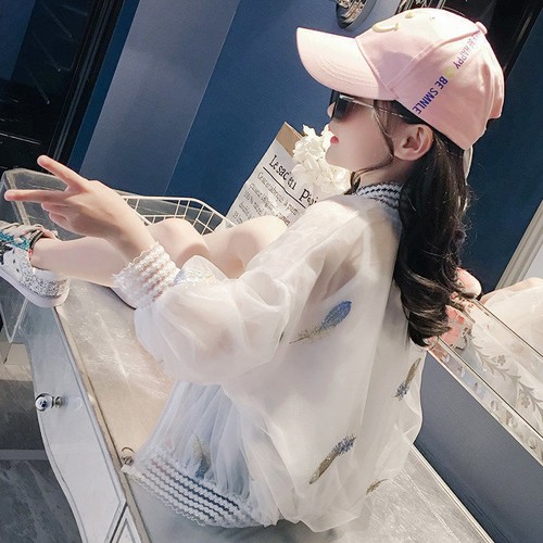 Girls Summer Sunscreen Clothes Children's UV Protection Breathable Girl Coat - Picture 7 of 9