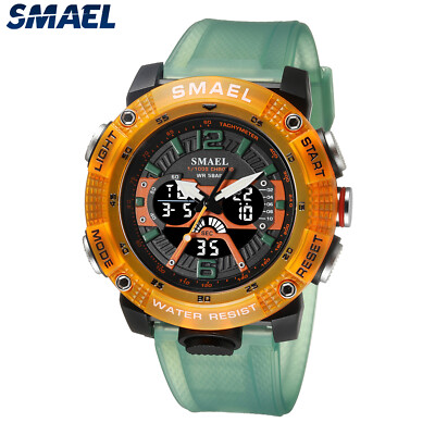 SMAEL Men Sport Watch Digital Stopwatch LED Light Alarm Watches for Students Boy