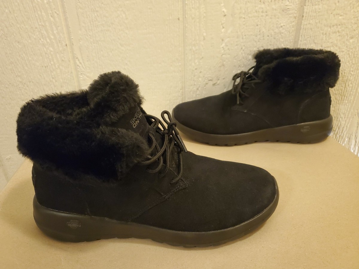 Skechers Women's On The Go Lush Black Scotchgard Ankle Boots Size W
