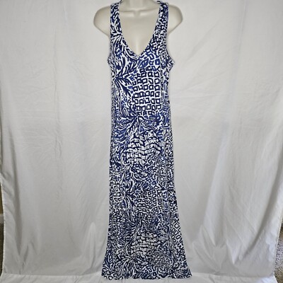 Lilly Pulitzer Kerri Maxi Dress Resort White Blue A Mermaids Tail Print  Size S | eBay