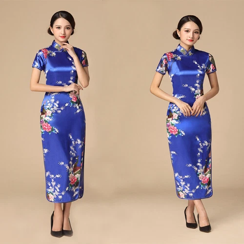 Chinese Women's Silk Satin Evening Dress Ball Long Cheongsam Traditional Qipao - Picture 20 of 29