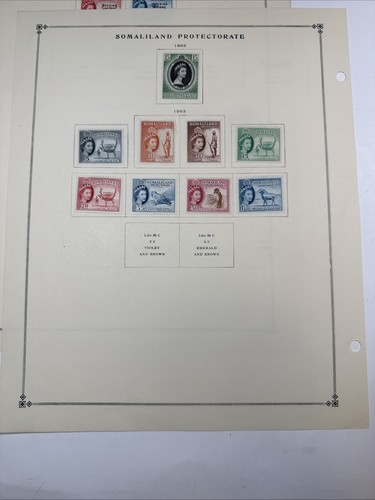 Scott Album Pages Of Somali Coast Somaliland Stamps x14 Pgs x146 1943-1957 #427 - 第 19/20 張圖片