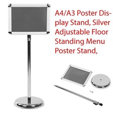 A3 & A4 Floor Standing Menu Holders Snap Frame Poster Clip Display Stands