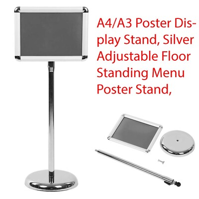 A3 & A4 Boden Stehmenü Halter Druckknopfrahmen Posterclip Displayständer