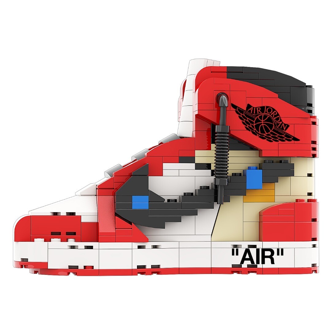 Air Jordan 1 "Off-white Chicago" Sneakerbricks Sneakerhead 3D Building Toys