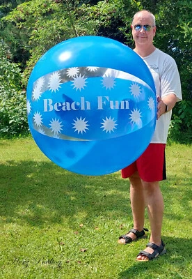 HPT NEU XL aufblasbarer Wasserball / Beach Ball "Beach Fun " ~122 cm