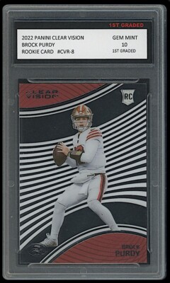 Brock Purdy 2022 Panini Clear Vision NFL Rookie Card RC 49ers 1st Graded 10 
