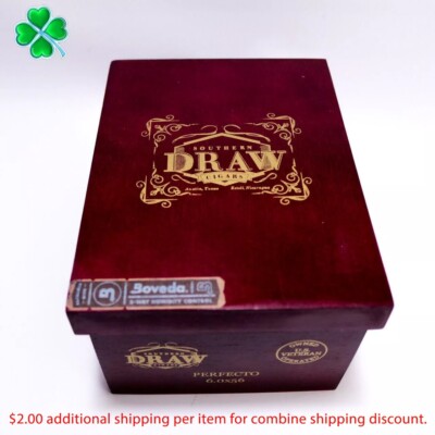 Southern Draw Perfecto Rose of Sharon Empty Wood Cigar Box 6.5'' x 5'' x 4''