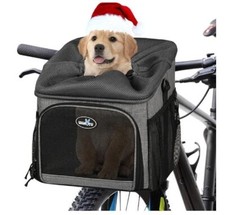 Dog Bike Basket Carrier Pet Bicycle Front Carrier Backpack for Small Cat and Dog
