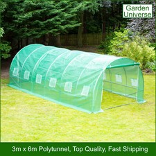 Polytunnel Greenhouse Poly Tunnel 3 x 6 by Garden Universe 25mm Galvanised Frame