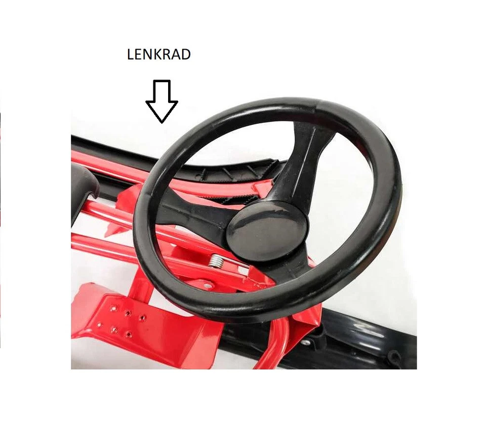 Schlitten Lenkschlitten Lenkbob Lenkrad Ski Snow Skibob Kinderschlitten - Bild 4 von 4