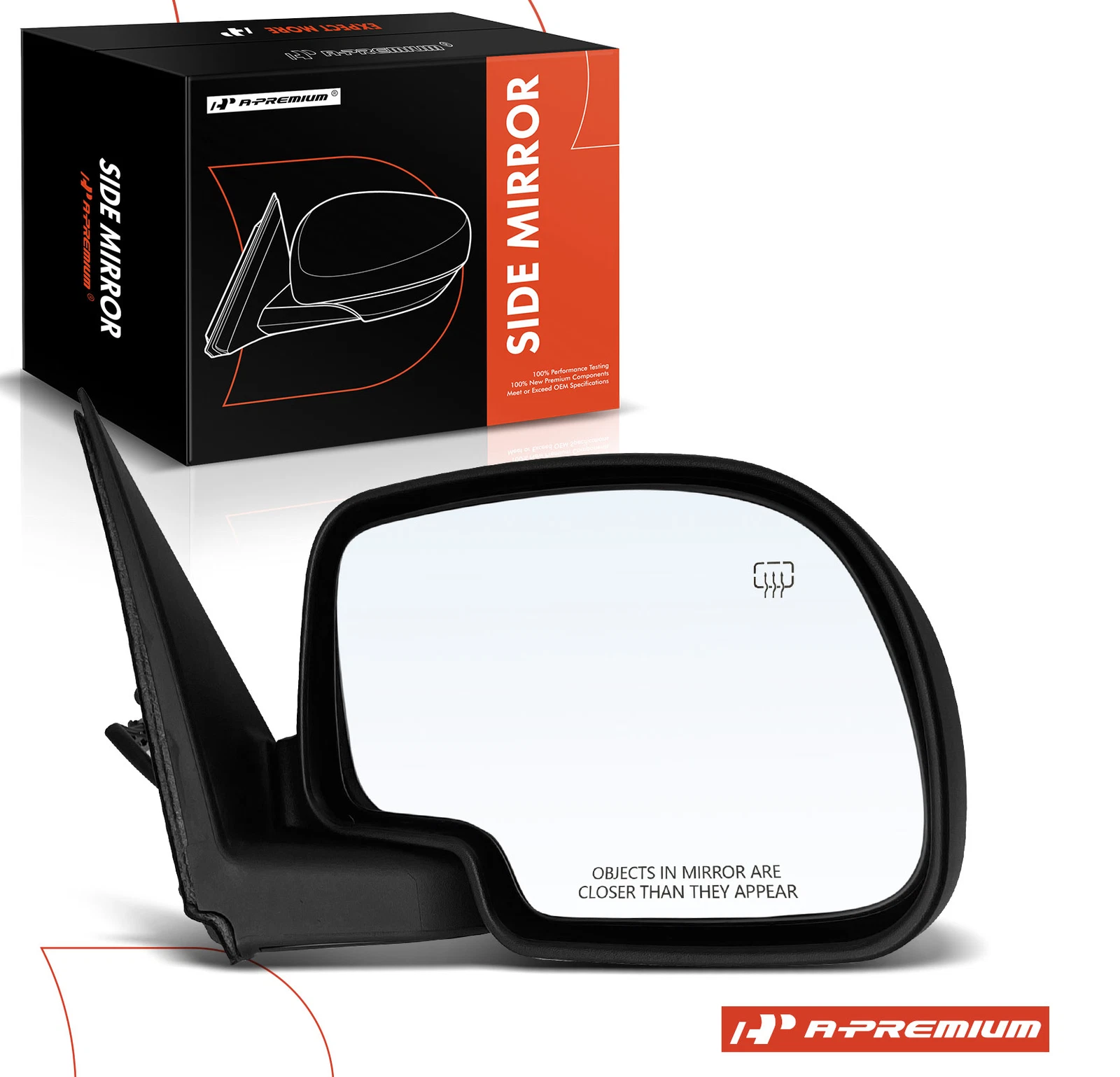 A-Premium Passenger Power Mirror w/Manual Fold & Heated for Silverado 1500 99-02