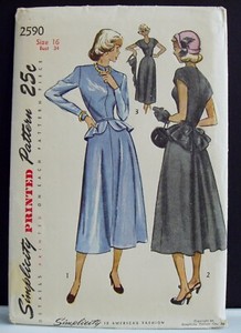 1940s peplum dress