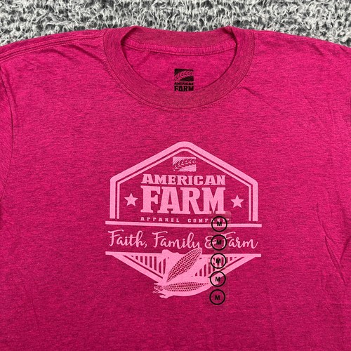 Country Farm Girl T-Shirt Womens Medium Heather Pink Faith Family American Farm - Picture 2 of 6