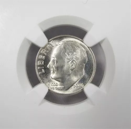 1946-D/D Low Pop/Top Pop Silver Roosevelt Dime NGC MS67+ Coin AJ144