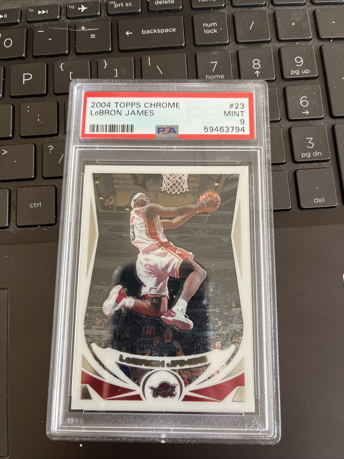 2004 Topps Chrome #23 LeBron James 2nd Year PSA 9 MINT Cavaliers Lakers