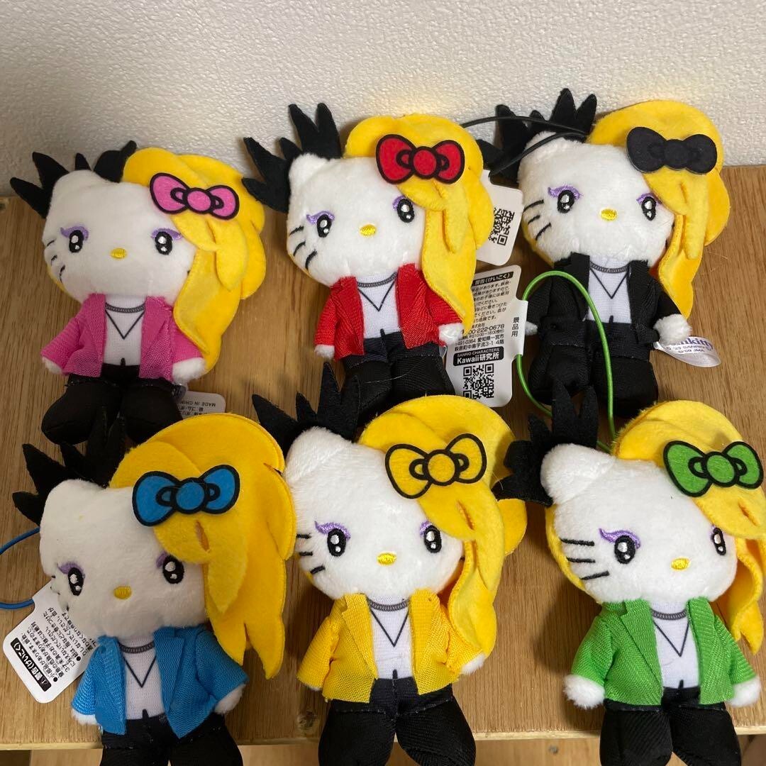 【貴重】XJAPAN Yoshikitty 初期 ぬいぐるみ 6体 セット YOSHIKI KITTY SET of 6 Mascot plush 32cm Doll XJAPAN