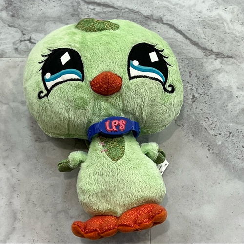 Littlest Pet Shop Green Bird Plush Stuffed Animal Size 8.5 x 6.5 Inches