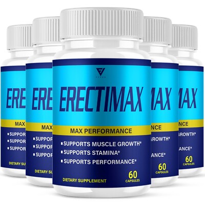 (5 Pack) Erectimax Capsules, Erectimax Pills for Daily High Drive (300 Capsules)