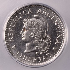 1958 Argentina 20 Centavos - ICG MS67 