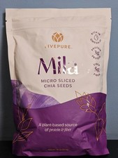 Live Pure Mila Micro Sliced Chia Seeds 16 oz - New / Sealed Exp 3/6/2028