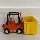Vintage 1980's Tonka Mini 55508 Plastic & Metal 4" Orange Forklift w/ Cargo EXC