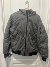 Vans Off The Wall Hooded Jacket Coat Men  s Medium Charcoal Gray