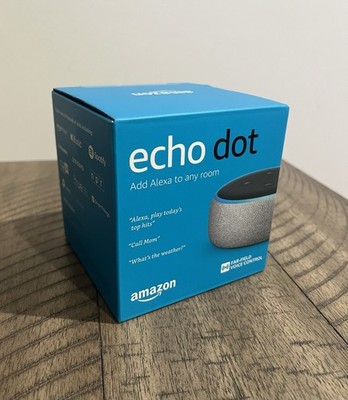 Amazon Echo Dot 3rd Gen Smart Speaker Bluetooth Alexa WiFi Heather Gray NEW