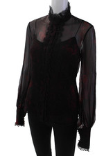 Preços baixos em Blusa com gola alta com Babado em e blusas