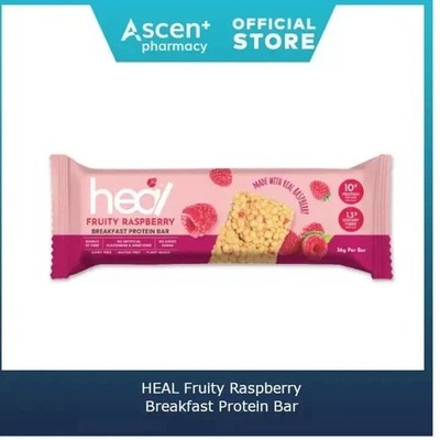 HEAL Raspberry Breakfast Protein Bar 36g FREE SHIPPING WORLD WIDE