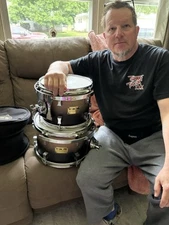 Pork Pie Drums 7x10,8x12 Candy Black Fade