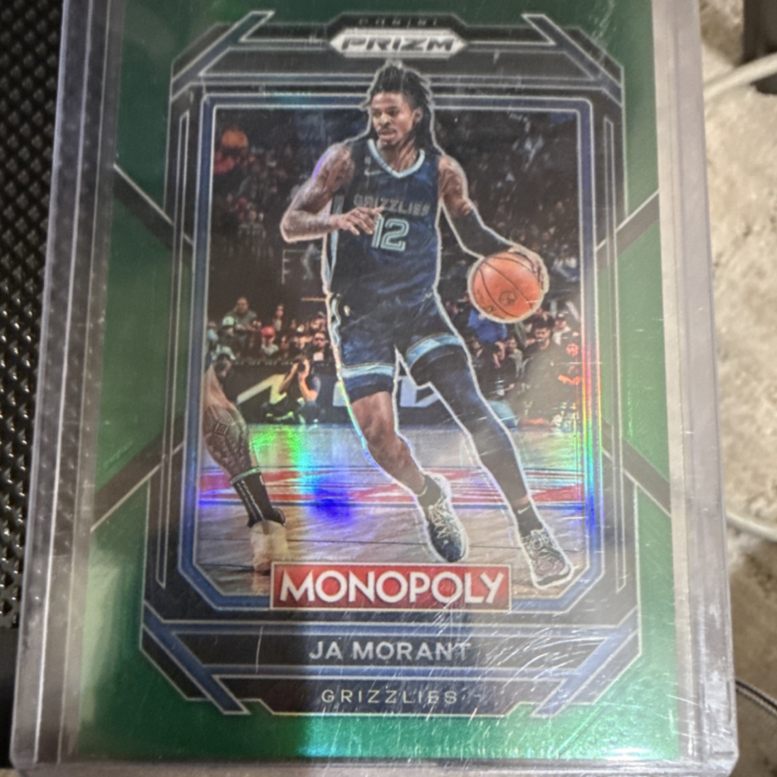 2022-23 Panini Prizm Monopoly Ja Morant Green Prizm #43 /24 Memphis Grizzlies