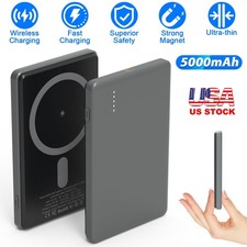 2 In 1 5000mAh 8MM Slim MagSafe Wireless Power Bank PD20W Magnetic Fast Charger
