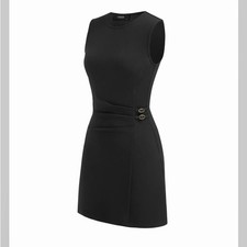 Cider ROUND NECKLINE BELTED RUCHED MINI DRESS CC16-15 xs