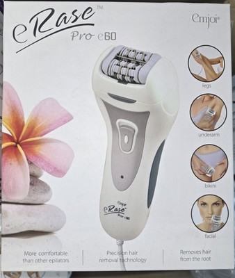 Emjoi Erase Pro E60 WHITE Epilator Precision Hair Removal Tool Tested Works