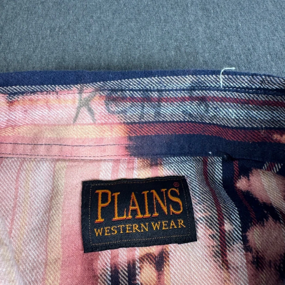 Bleached Plaid Western Shirt Heart Graphic Flannel Long Sleeve Button Up - Image 4 of 4