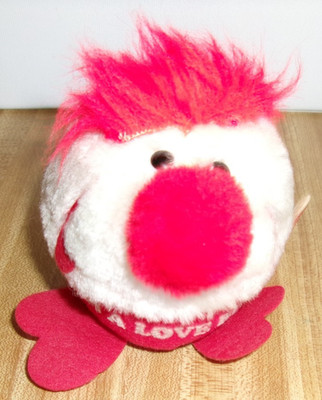 VTG Russ Berrie I'm a LOVE BUG Plush Toy, Big Nose, Google Eyes, Hair, Korea