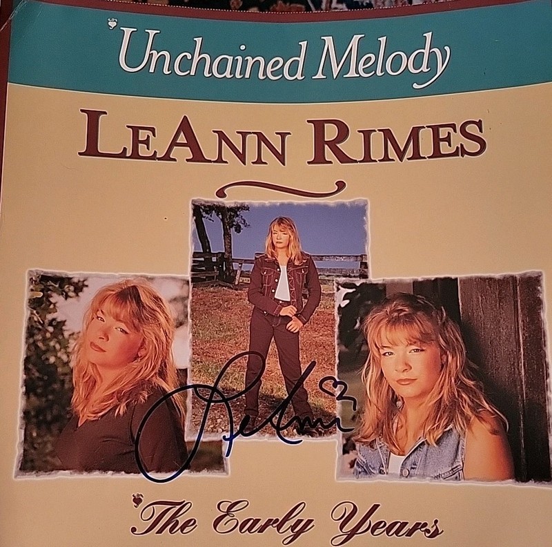 LEANN RIMES AUTOGRAPH Album Sized Promo ORIGINAL 1990'S Unchained Melody