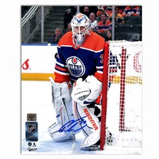 Calvin Pickard Autographed Edmonton Oilers Home 8x10 Photo