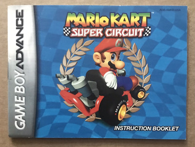 Mario Kart Super Circuit (Game Boy Advance GBA) Instruction Booklet Manual Only