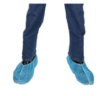 200 Pcs Light Blue Disposable Shoe Covers Non-Skid 30GSM XL Universal Size PIP
