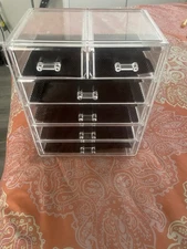 Clear Acrylic Makeup Jewelry Organizer – 7 Drawer Storage Box with Handles