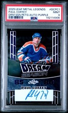 2025 LEAF METAL LEGENDS DREAM SEASON PETG PAUL COFFEY PURPLE AUTO #/7 PSA 9 HOF