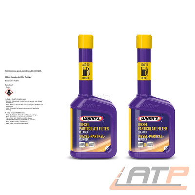 WYNNS 2x 325ml DIESEL PARTIKELFILTER REINIGER PARTICULATE CLEANER