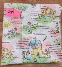 Vintage Baby Nursery Rhyme Theme Baby Toddler Quilt Blanket 2 Yards Adorable