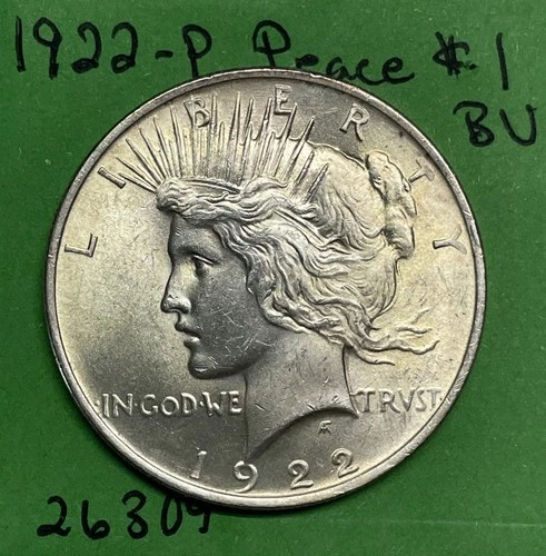 1922-P US Peace Silver Dollar $1 BU Uncirculated