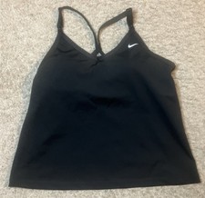 Nike Women's Size L Dri Fit Indy Bra Scoop-Neck Racerback Tank Top DX0030-010