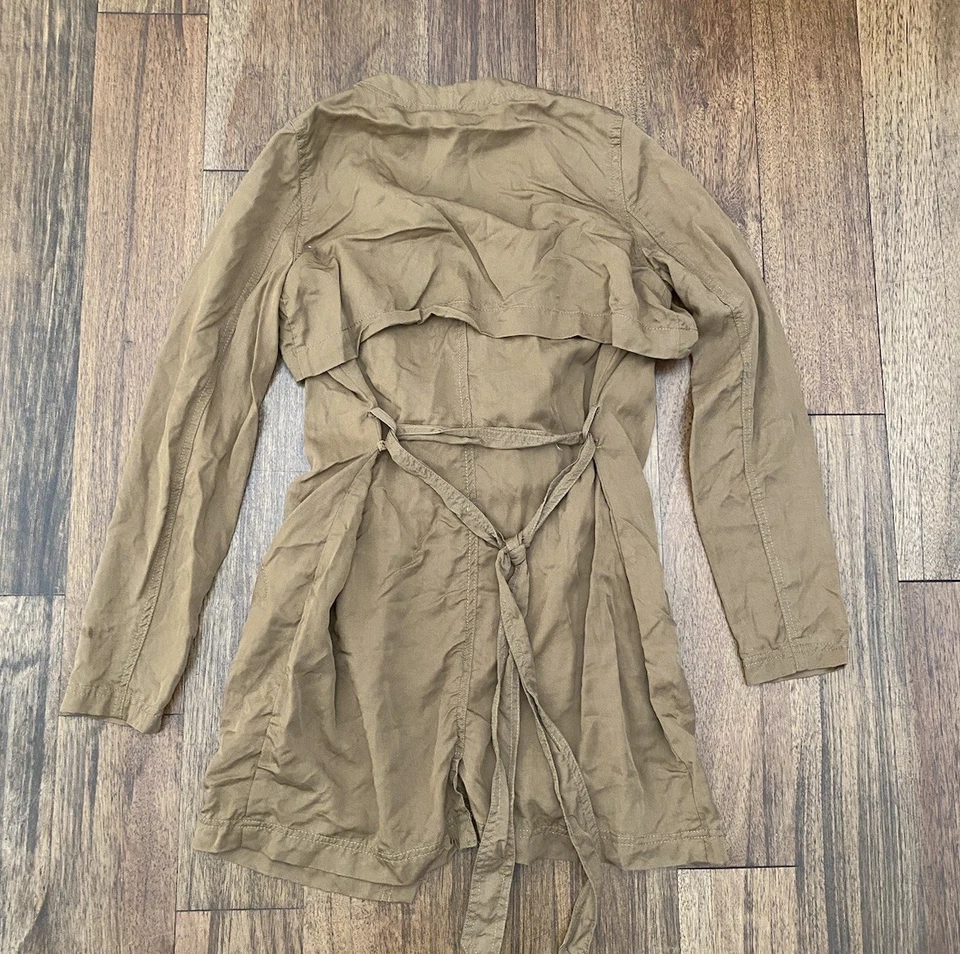 Anthropologie CARTONNIER Women's XS Brown 3/4 Sleeve V Neck Long Blazer Jacket - Image 4 of 4