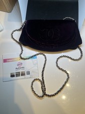 Authentic CHANEL Dark purple/maroon Velvet Purse.  Clutch. Sold Out In Store 